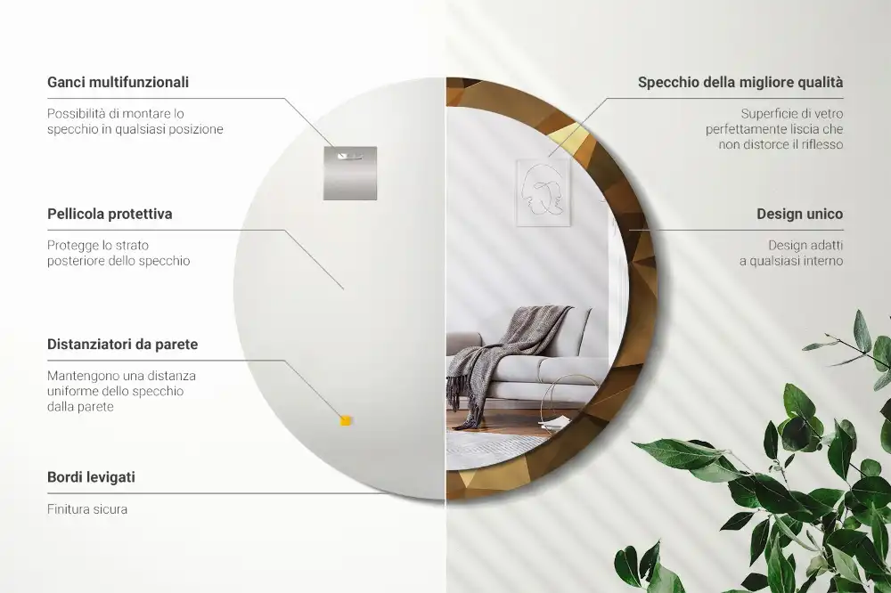 Specchio circolare decoro Motivo geometrico