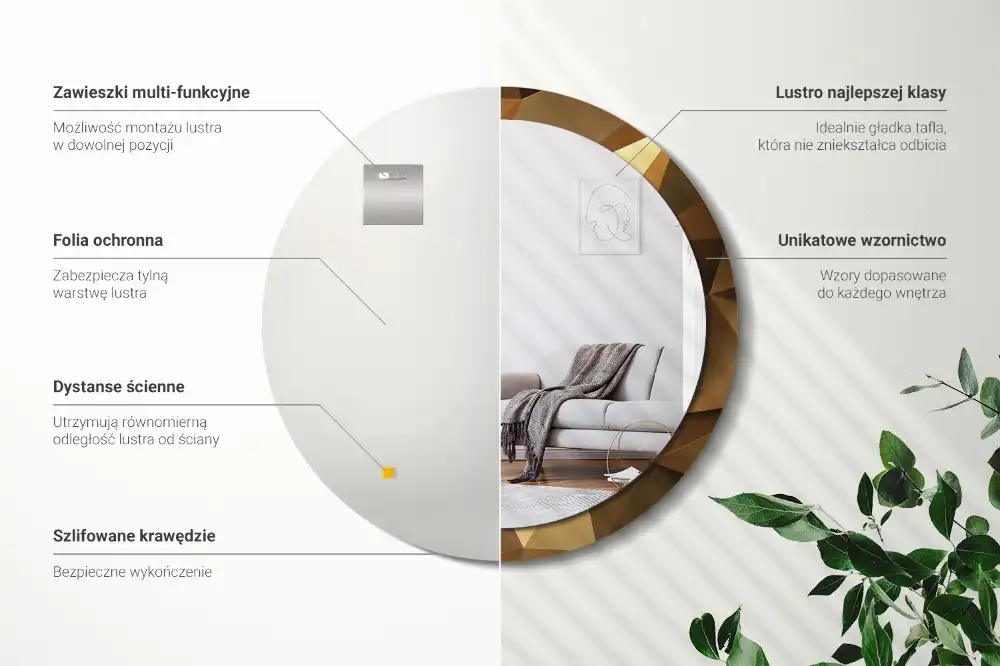 Specchio circolare decoro Motivo geometrico