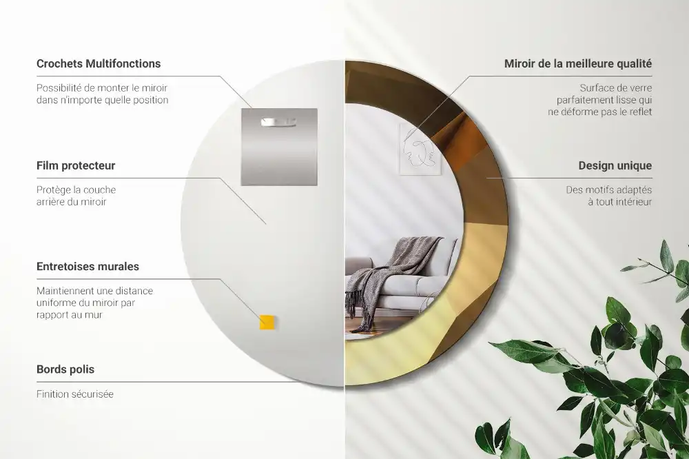 Specchio circolare decoro Motivo geometrico