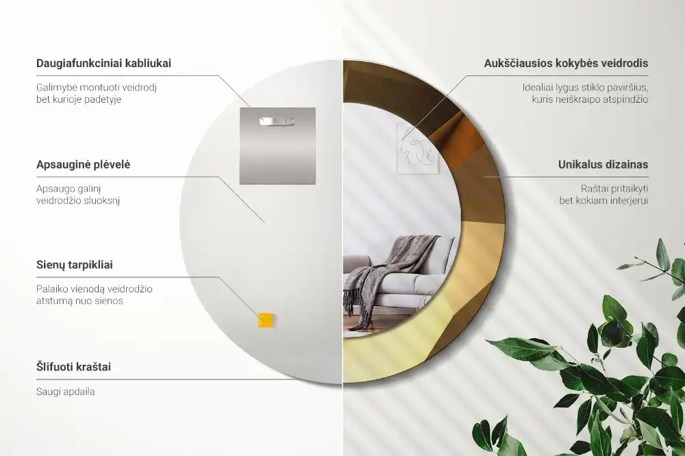 Specchio circolare decoro Motivo geometrico