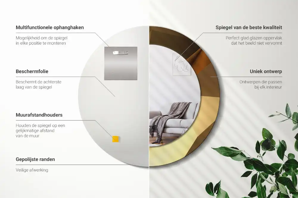 Specchio circolare decoro Motivo geometrico