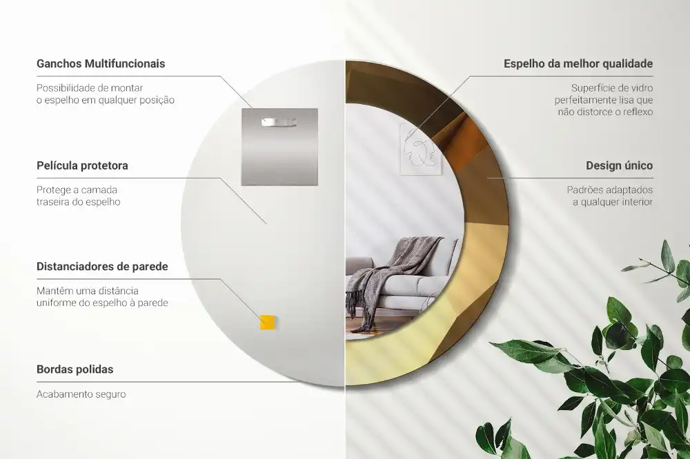 Specchio circolare decoro Motivo geometrico