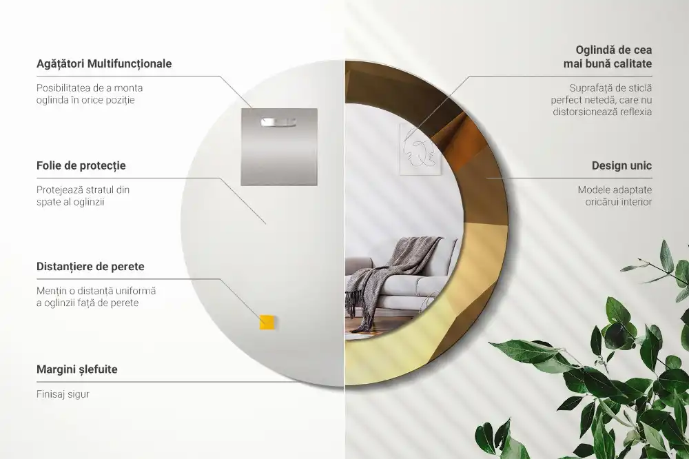 Specchio circolare decoro Motivo geometrico