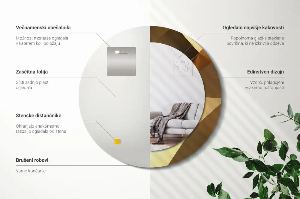 Specchio circolare decoro Motivo geometrico