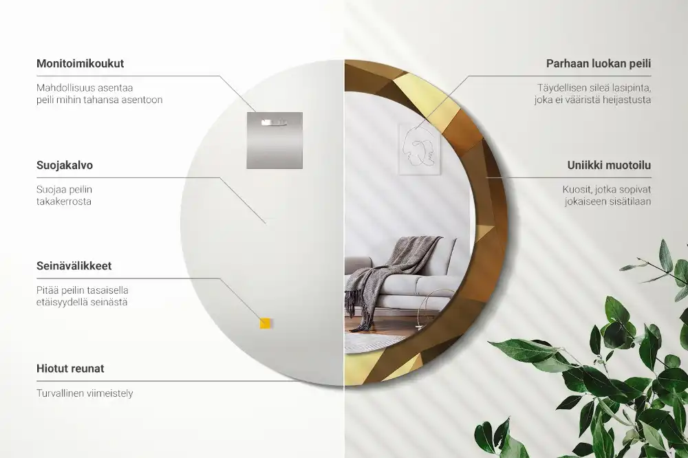 Specchio circolare decoro Motivo geometrico