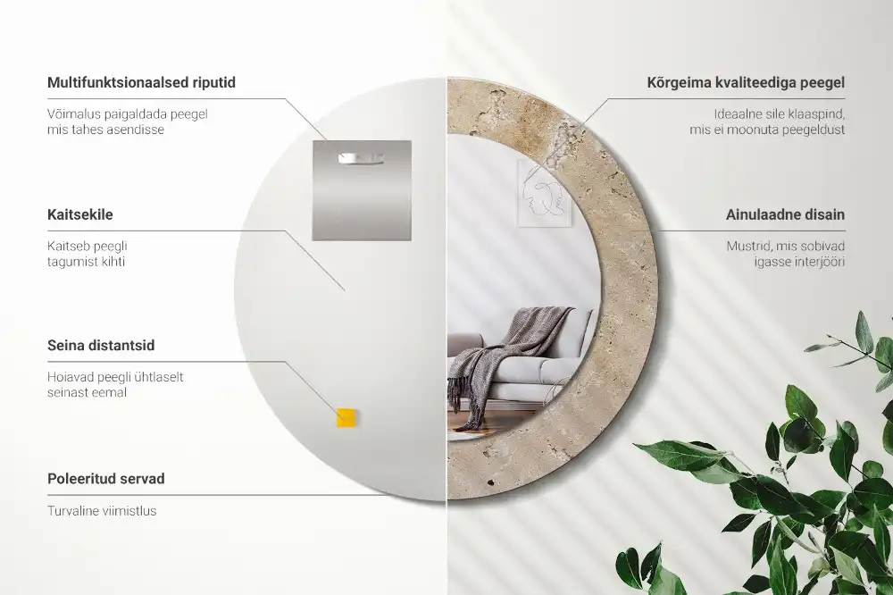 Specchio circolare decoro Imitazione di pietra