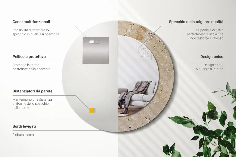 Specchio circolare decoro Imitazione di pietra