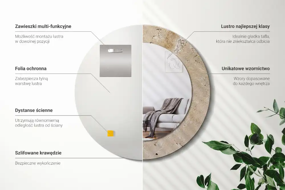 Specchio circolare decoro Imitazione di pietra