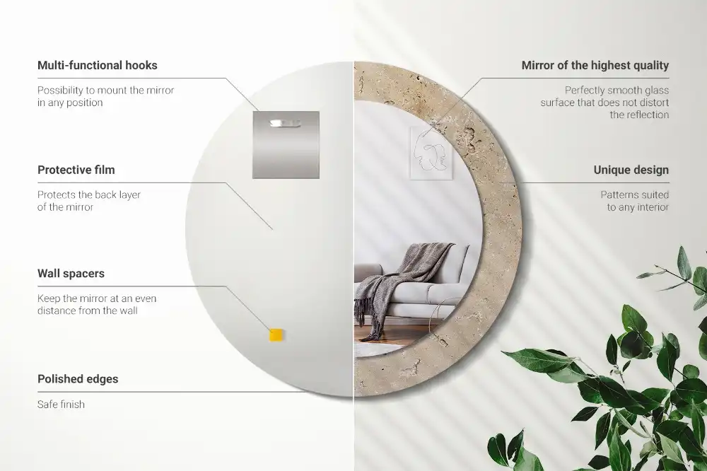 Specchio circolare decoro Imitazione di pietra