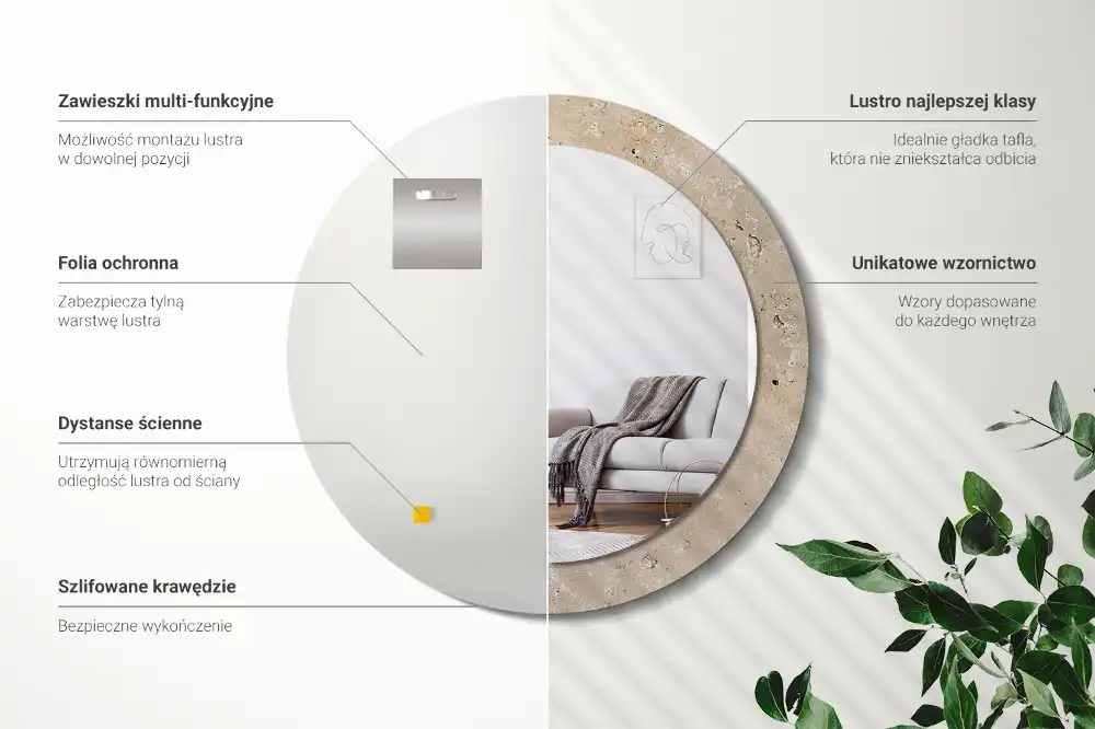 Specchio circolare decoro Imitazione di pietra