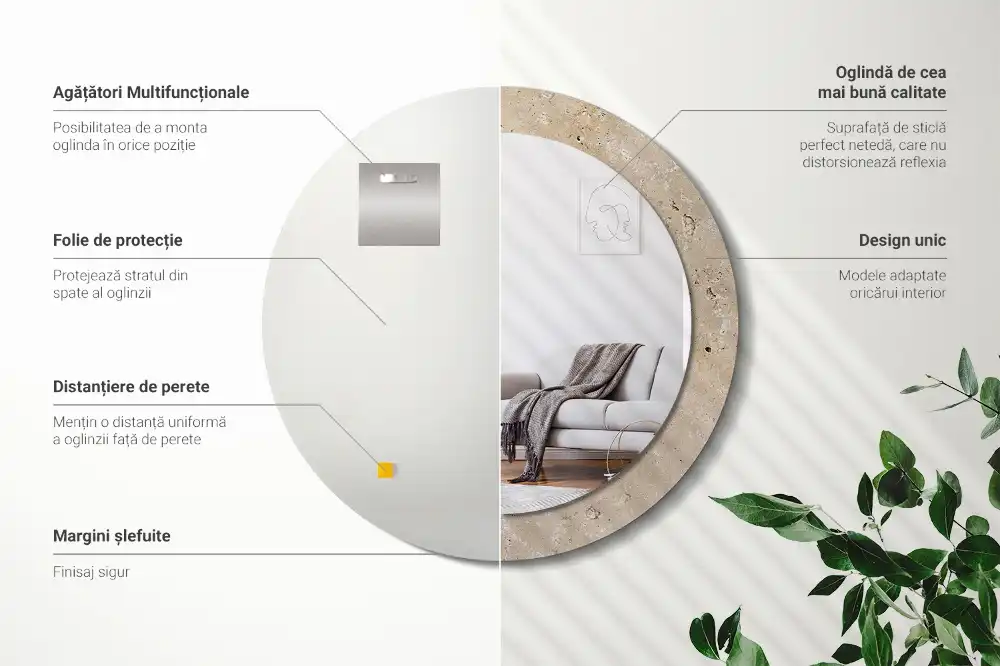 Specchio circolare decoro Imitazione di pietra