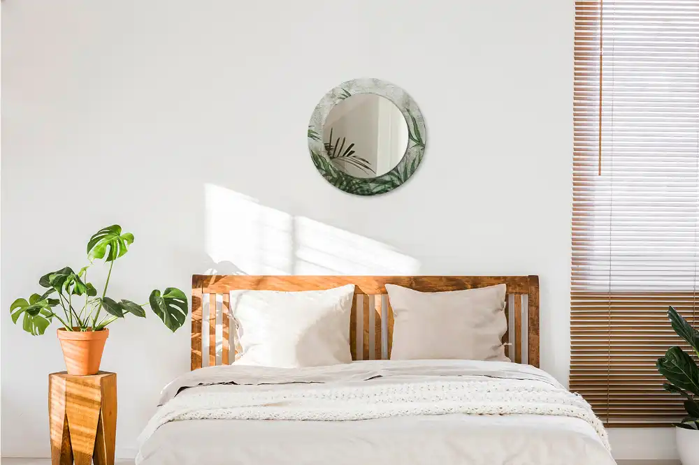 Specchio circolare decoro Foglie di felce