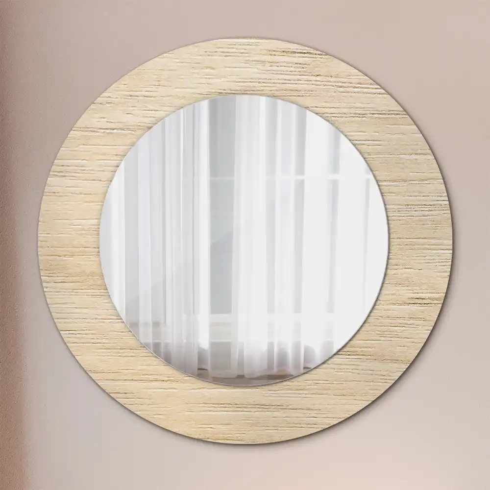 Specchio circolare decoro Legno chiaro