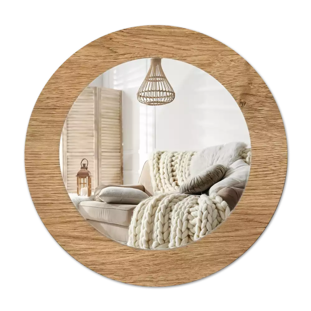 Specchio circolare decoro Struttura del legno