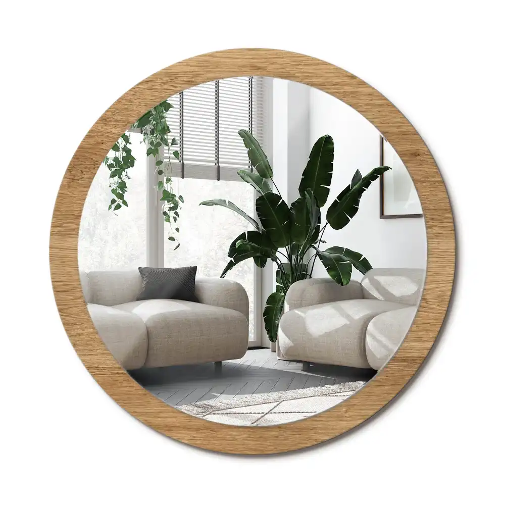 Specchio circolare decoro Struttura del legno