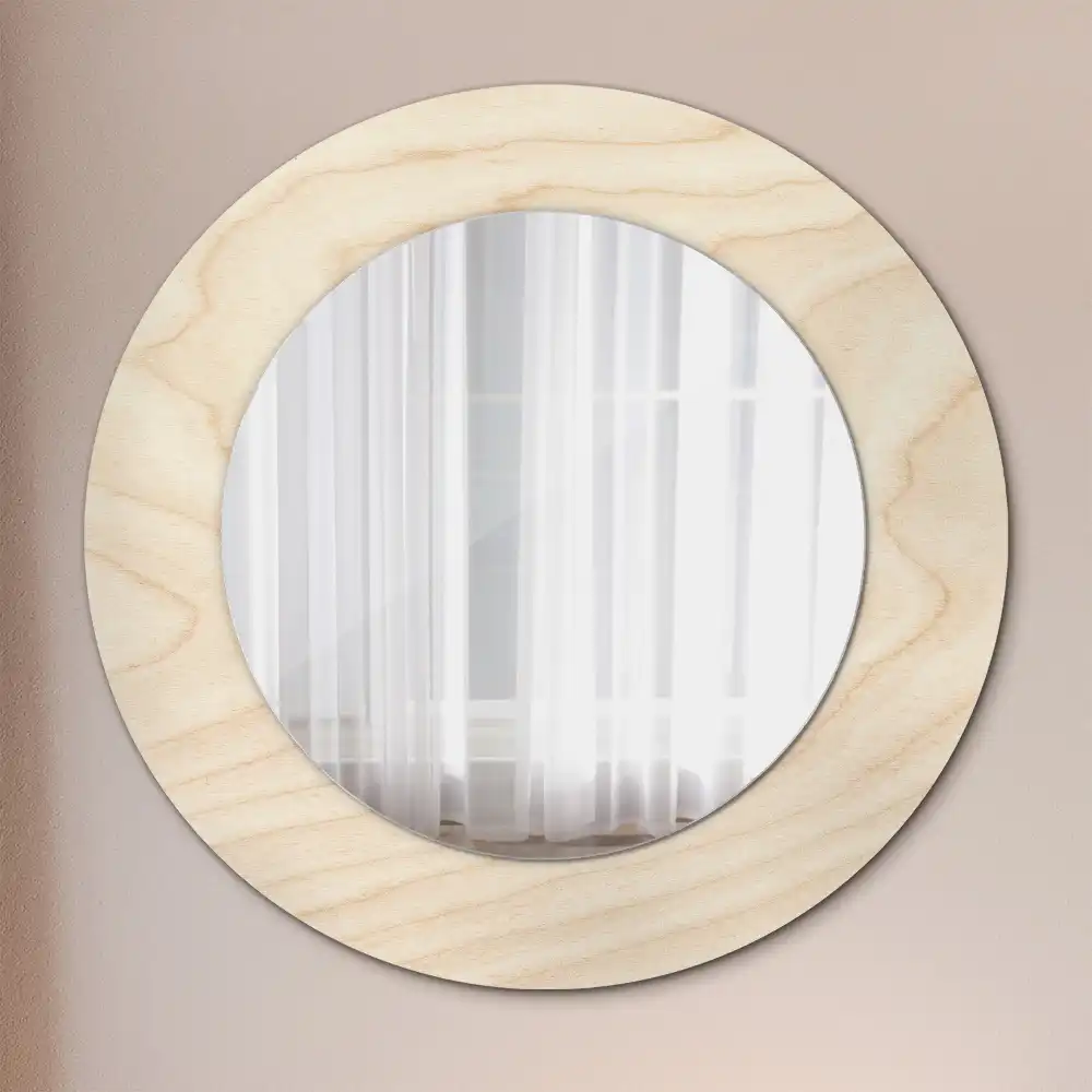 Specchio circolare decoro Legno chiaro
