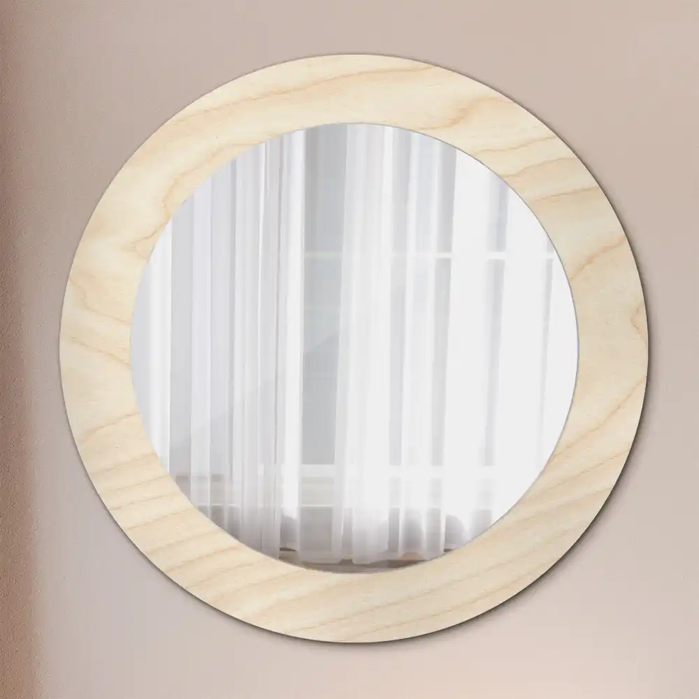 Specchio circolare decoro Legno chiaro