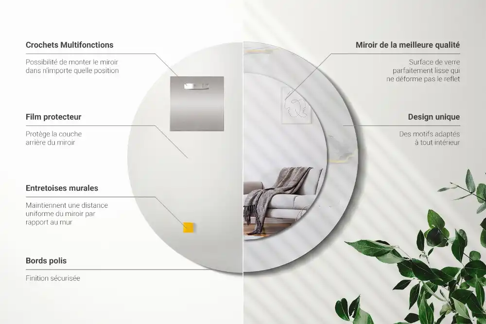 Specchio circolare decoro marmo bianco