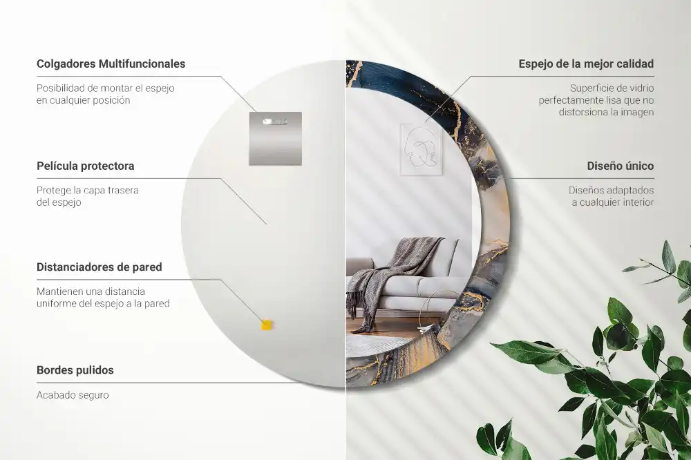 Specchio circolare decoro Dipinti astratti