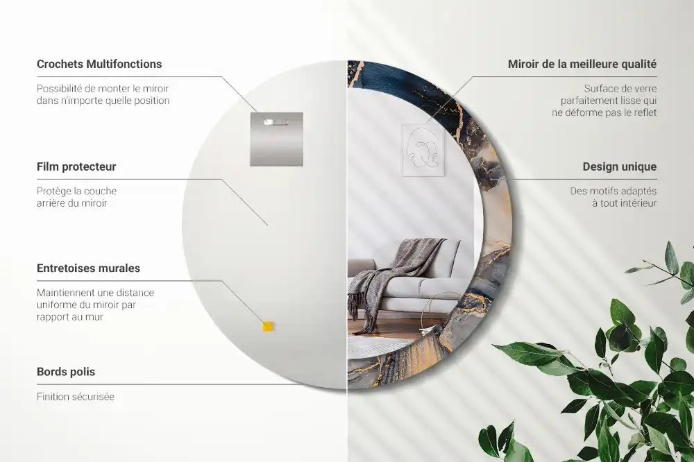 Specchio circolare decoro Dipinti astratti