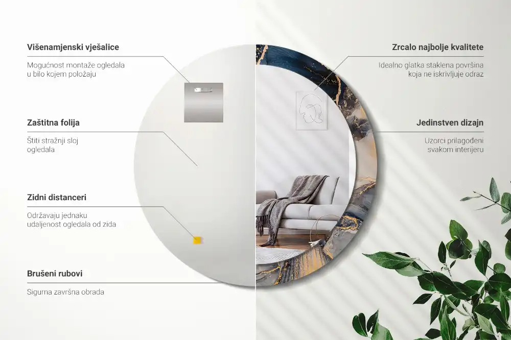 Specchio circolare decoro Dipinti astratti