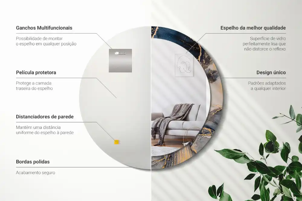 Specchio circolare decoro Dipinti astratti