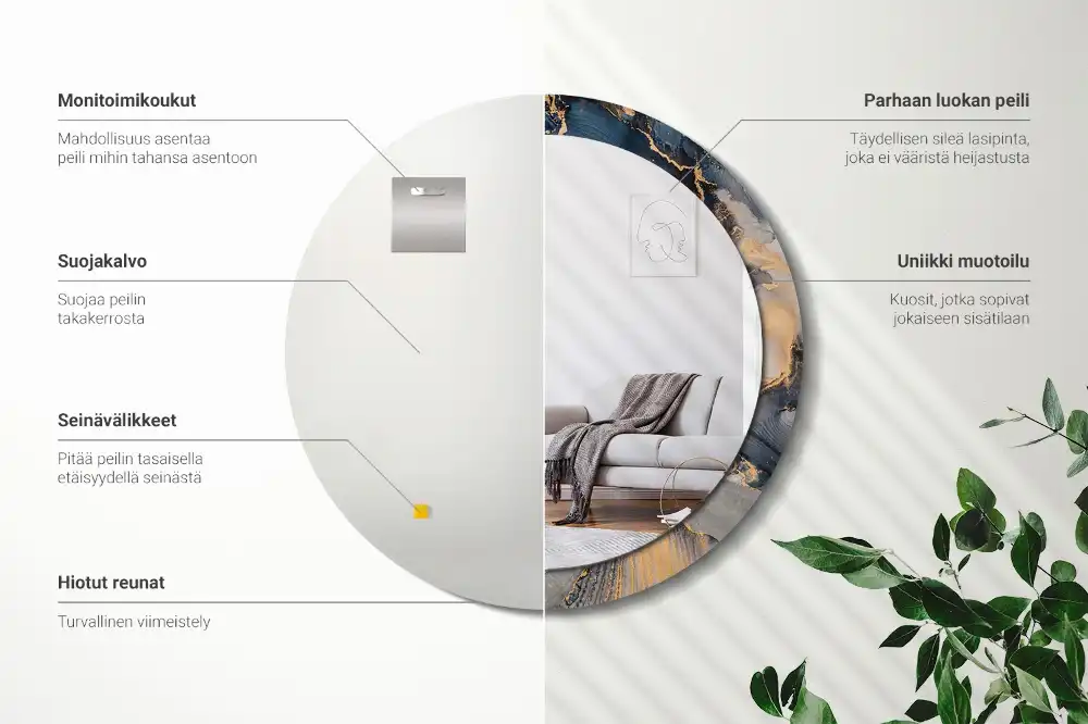 Specchio circolare decoro Dipinti astratti