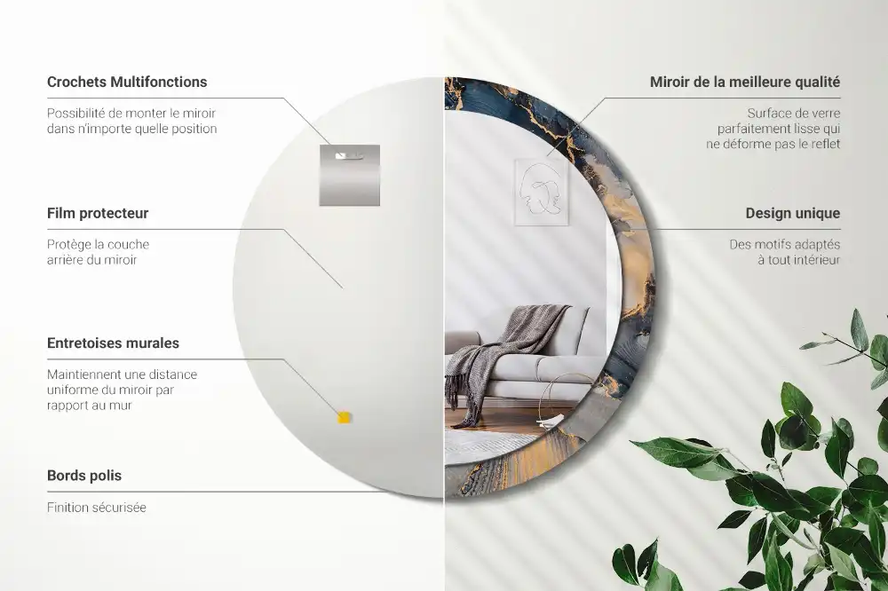 Specchio circolare decoro Dipinti astratti