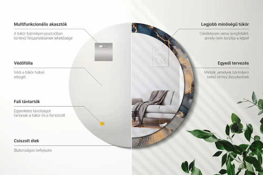 Specchio circolare decoro Dipinti astratti