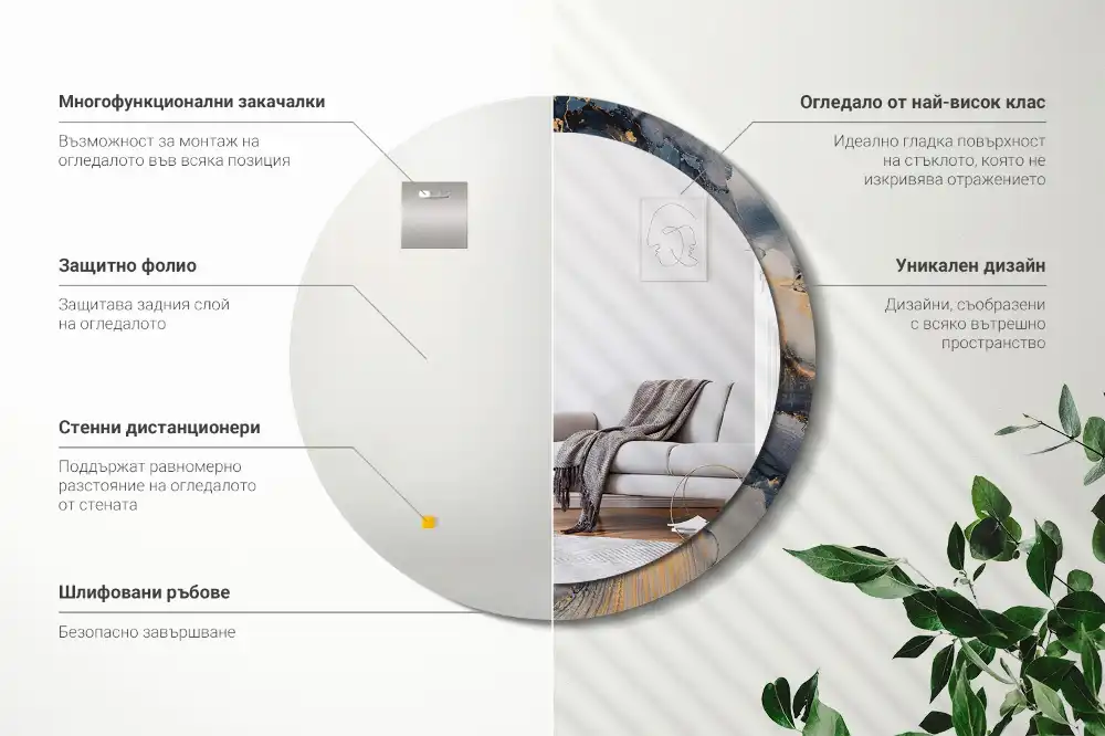 Specchio circolare decoro Dipinti astratti