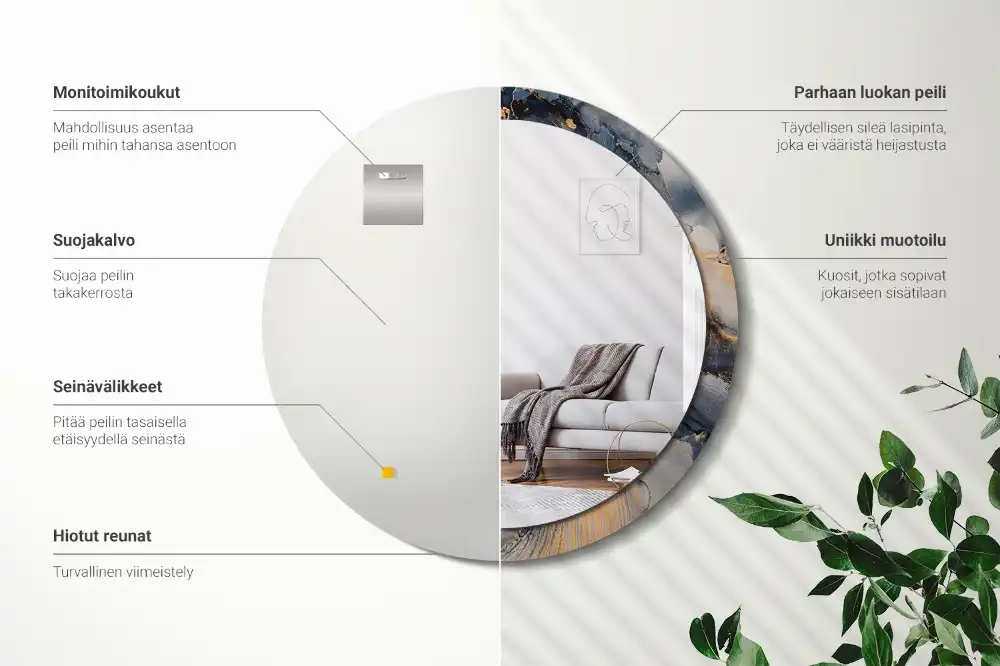 Specchio circolare decoro Dipinti astratti