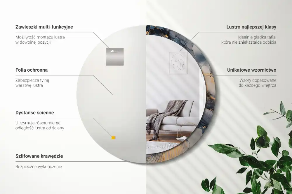 Specchio circolare decoro Dipinti astratti