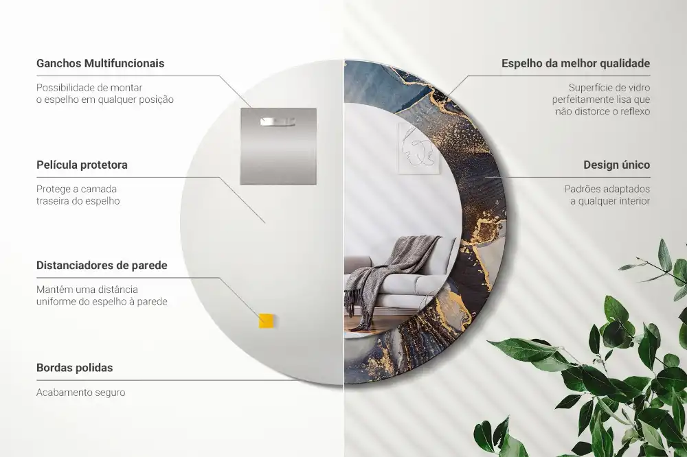 Specchio circolare decoro Dipinti astratti