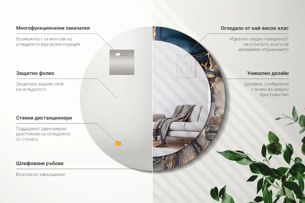 Specchio circolare decoro Dipinti astratti