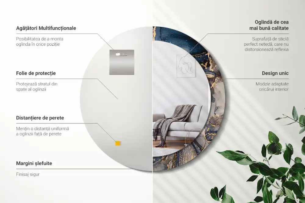 Specchio circolare decoro Dipinti astratti