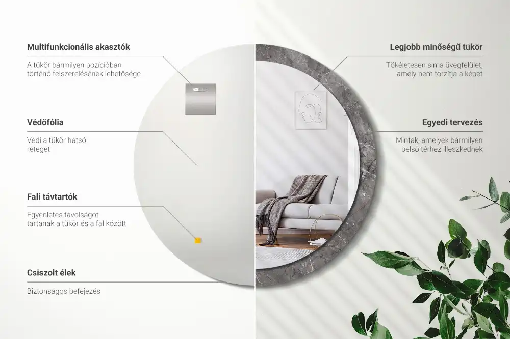 Specchio circolare decoro Marmo rustico