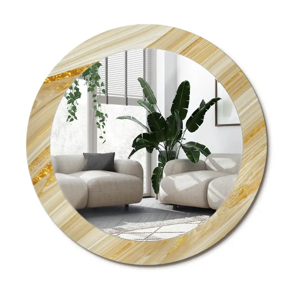 Specchio circolare stampato Modello astratto