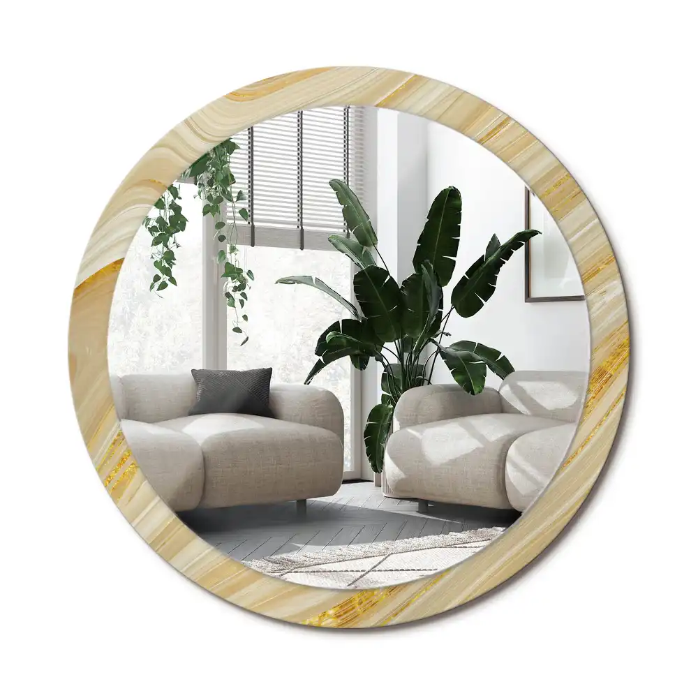 Specchio circolare stampato Modello astratto