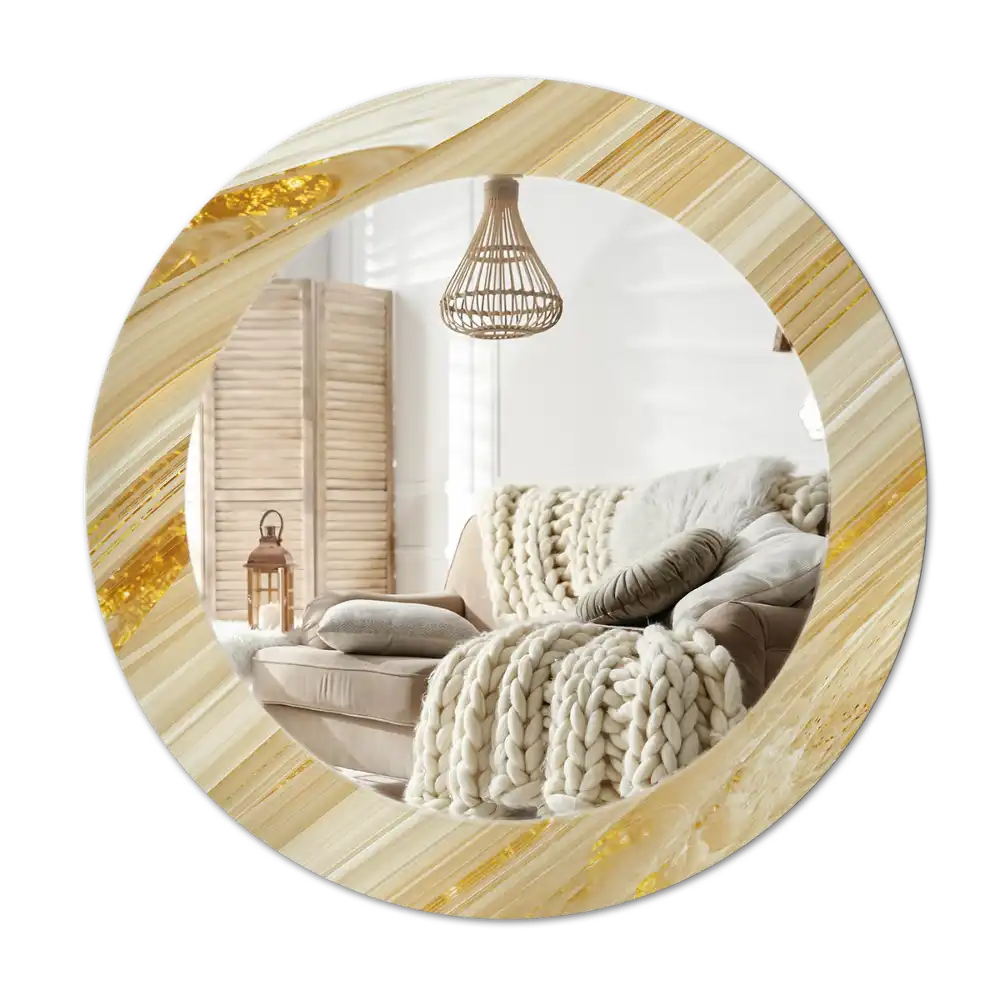 Specchio circolare stampato Modello astratto