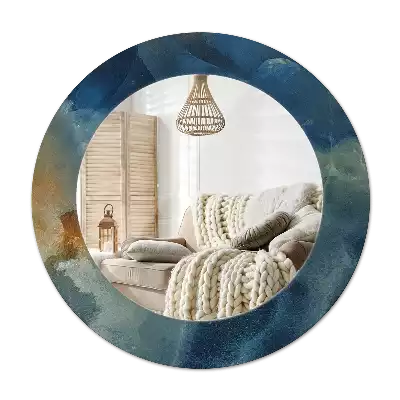 Specchio circolare stampato marmo onice