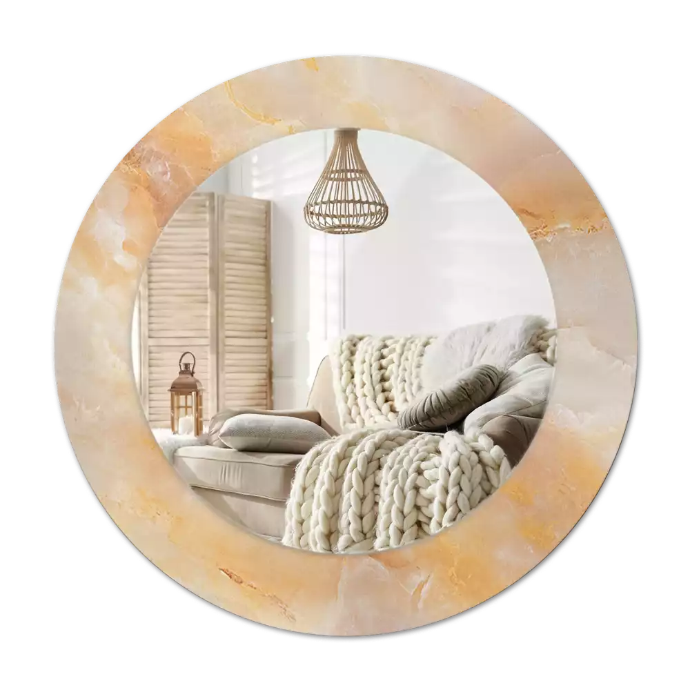 Specchio circolare decoro marmo onice