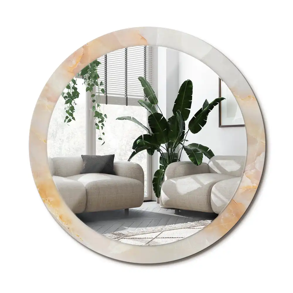 Specchio circolare decoro marmo onice