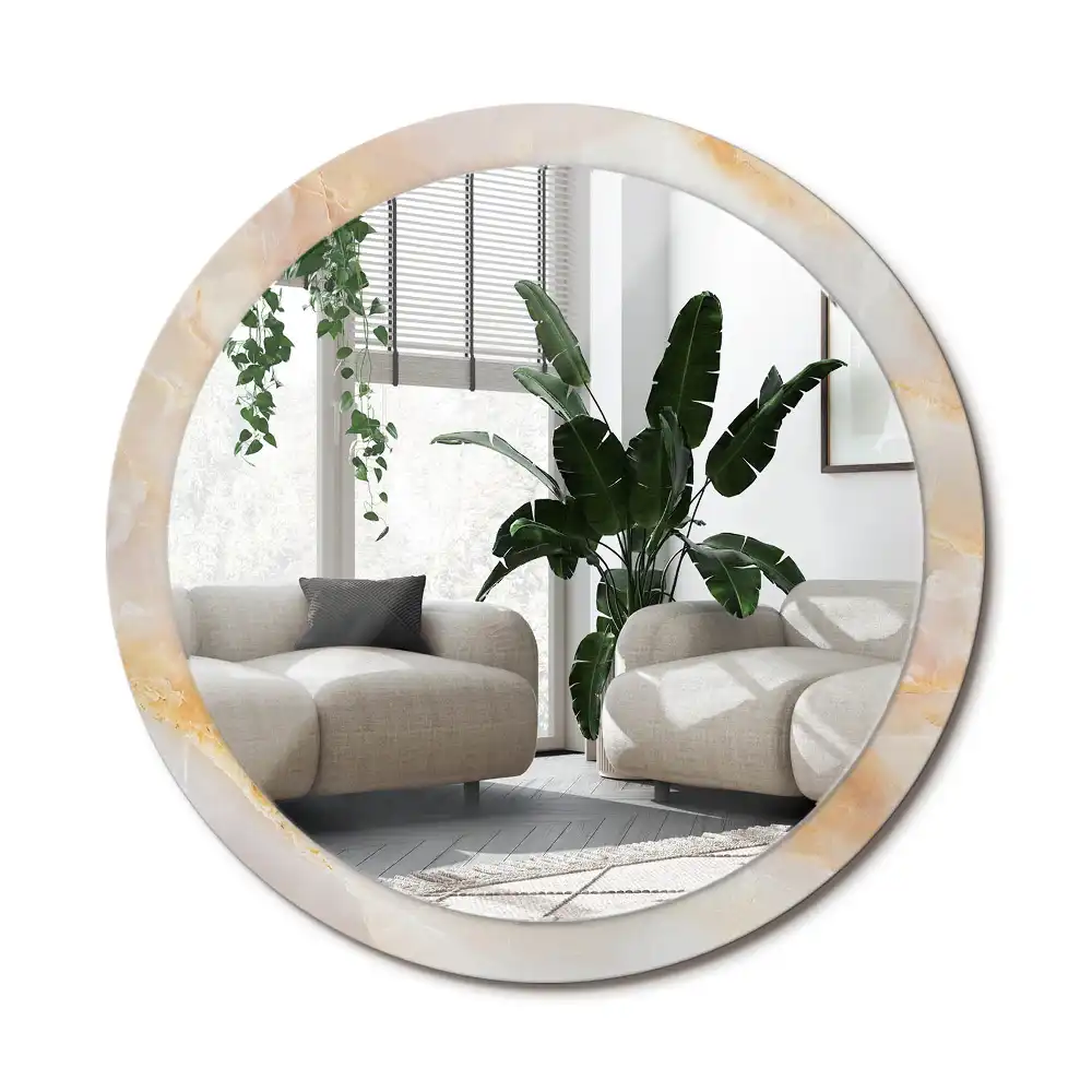 Specchio circolare decoro marmo onice