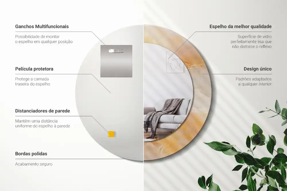 Specchio circolare decoro marmo onice
