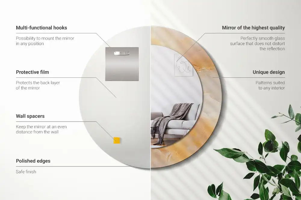 Specchio circolare decoro marmo onice