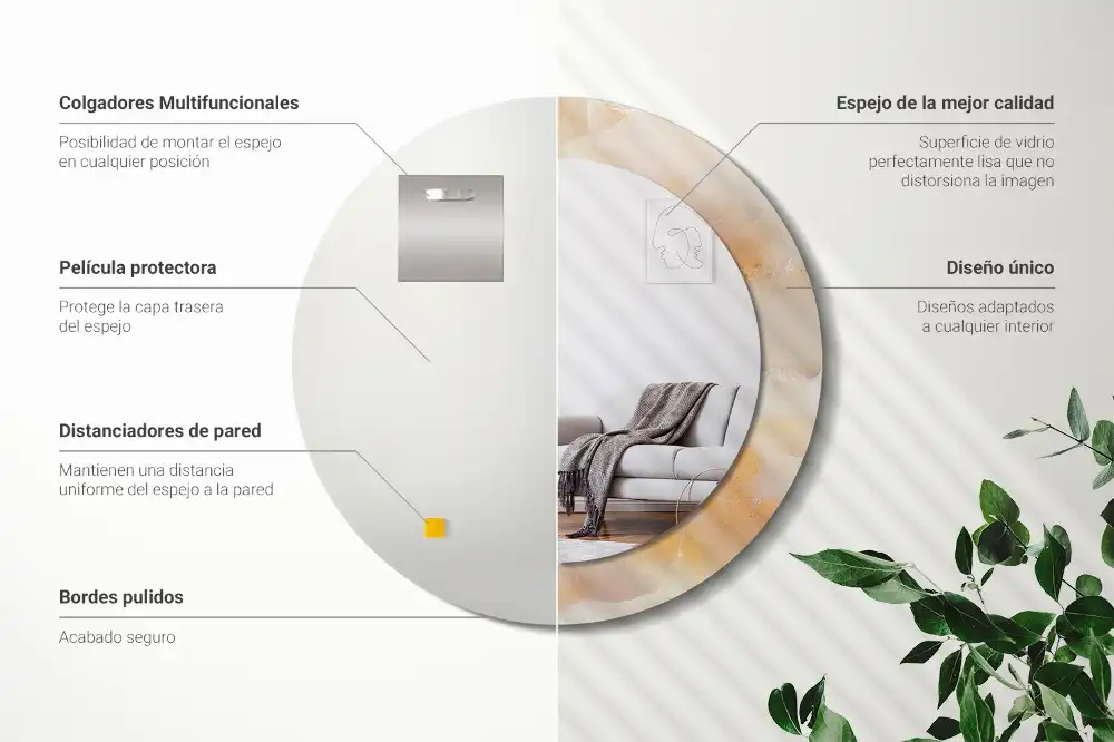 Specchio circolare decoro marmo onice