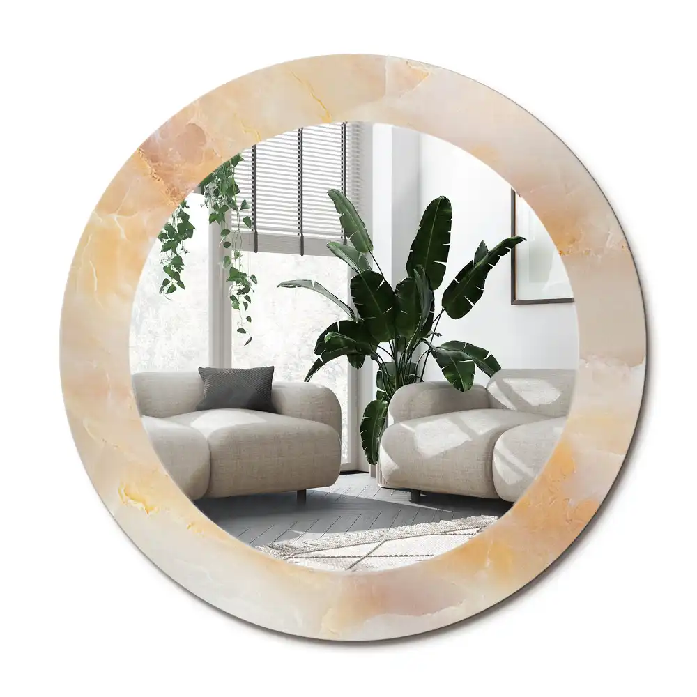 Specchio circolare decoro marmo onice