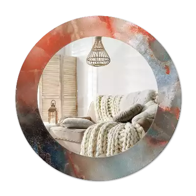 Specchio circolare decoro marmi di onice