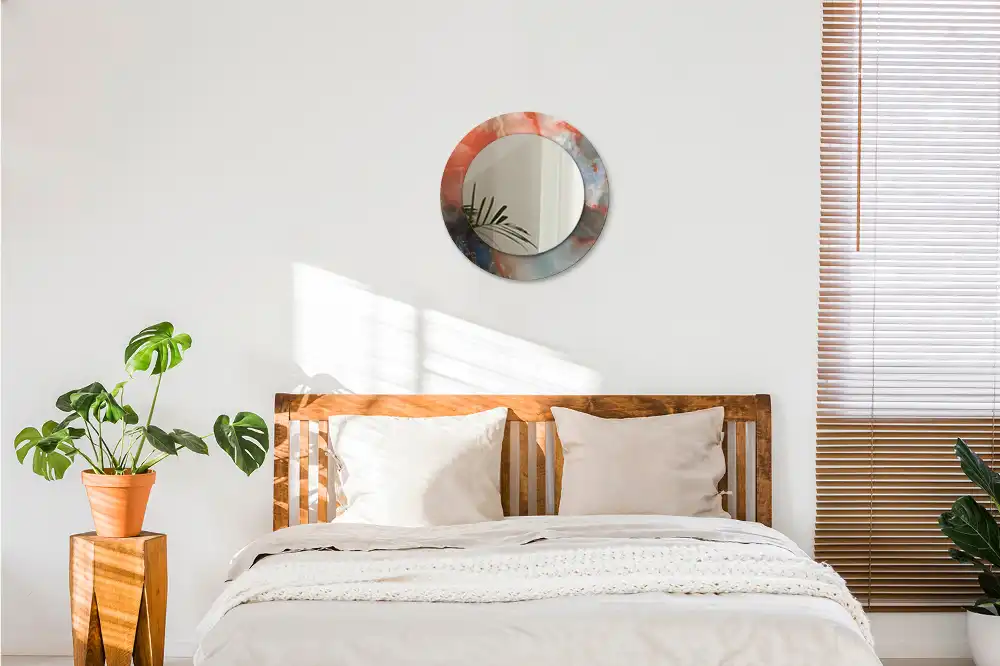 Specchio circolare decoro marmi di onice