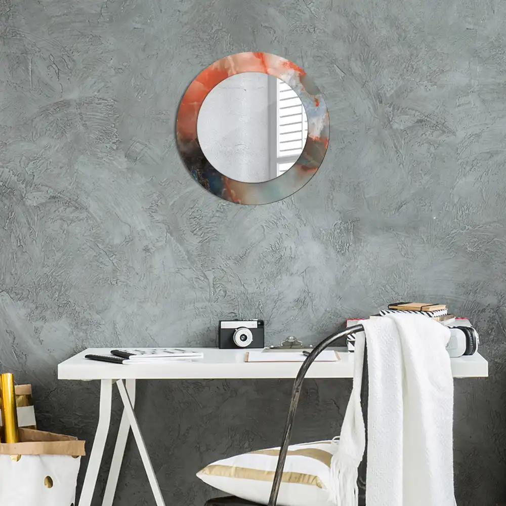 Specchio circolare decoro marmi di onice